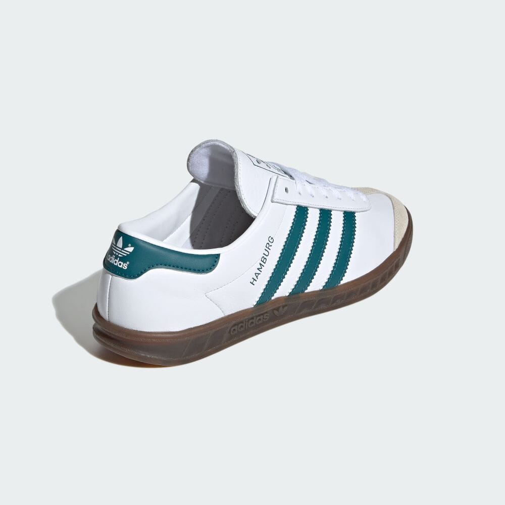 Adidas HAMBURG Footwear White Sneakers ORIGINALS Unisex T Toe Shoes JH8562 Footwear White / Legacy Teal / Gum