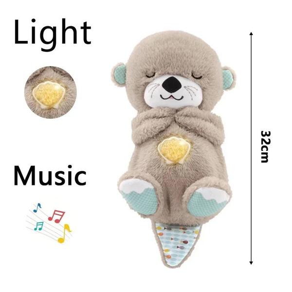Детская звуковая машина для сна, музыкальная игрушка для новорожденных, портативная плюшевая детская игрушка с сенсорными деталями, музыкальная подсветка и ритмичное дыхание