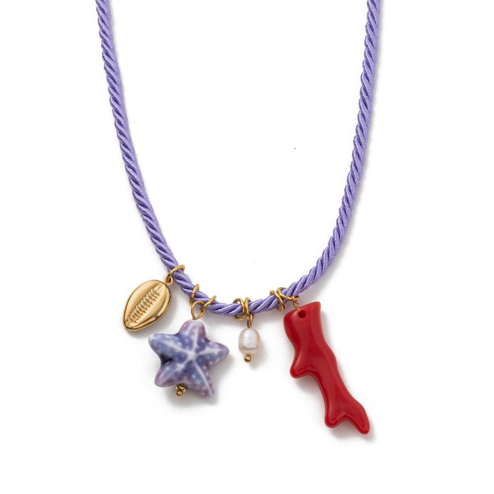Necklace Set Resin Starfish Pendant Necklace Ethnic Style Dopamine Necklace Gift