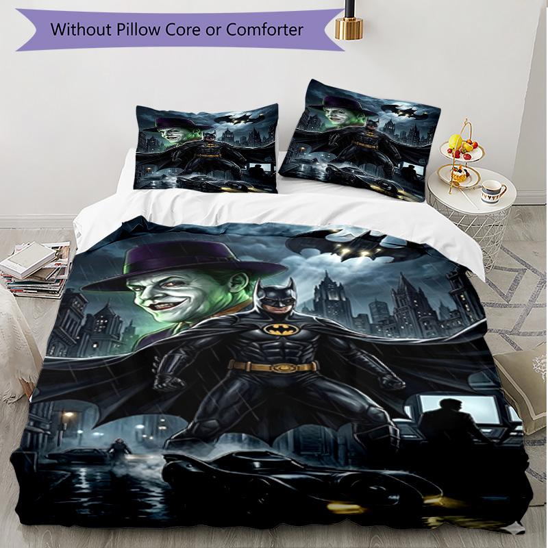 3pcs Duvet Cover Set (1*Duvet Cover + 2*Pillowcase, Without Core), Superheroes Print Soft All‑Season Bedding Set, Home Bedroom Decor Gift
