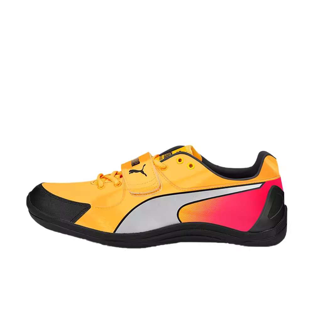 Puma EvoSpeed Throw 10 Sun Stream Sunset Glow Unisex Sneakers Yellow Metallic-Silver 377006-01