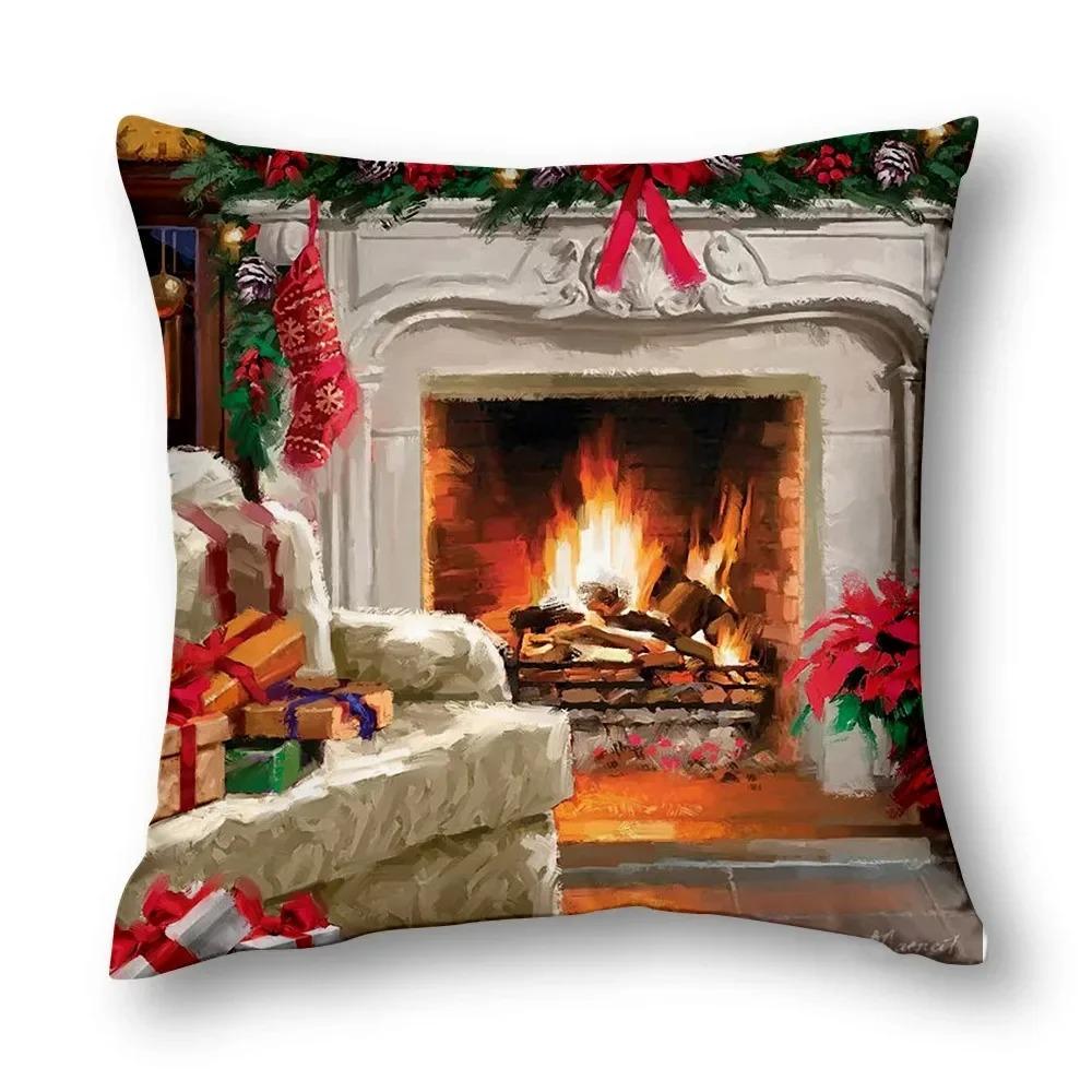 Christmas Cushion Cover Living Room Decoration Cushion Cover Home Decoration Pillowcase Art Cushion Cover 45X45Cm