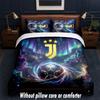 Juventus FC Design Bed Bedding Set 1 Duvet Cover + 2 Pillowcases Soft Breathable Household Bed Linens