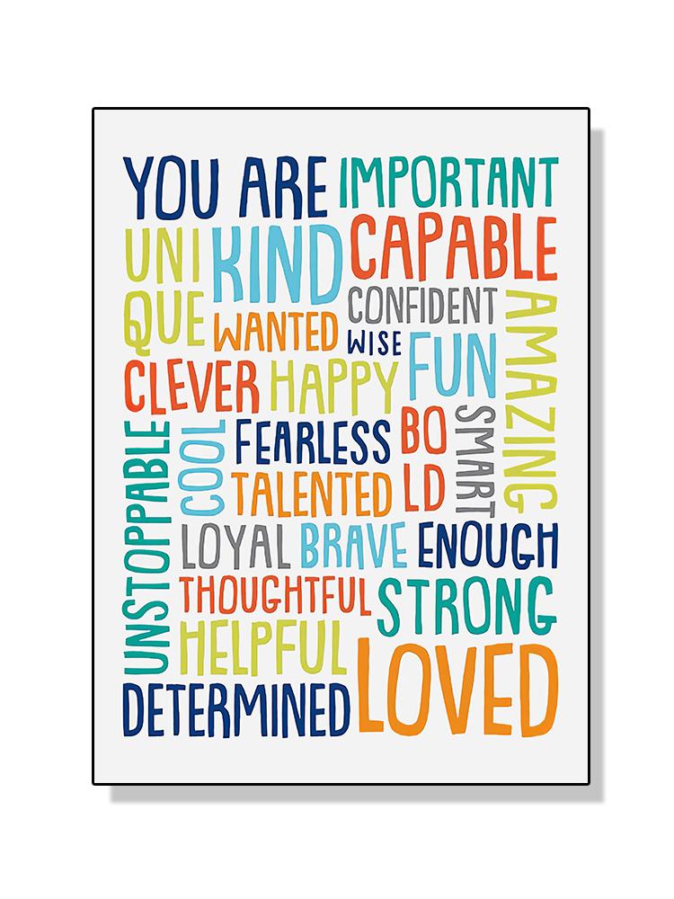 Inspirational Quote Know Your Worth Smile And Be Happy Poster Canvas Painting Abstract Wall Art For Living Room Home Decor