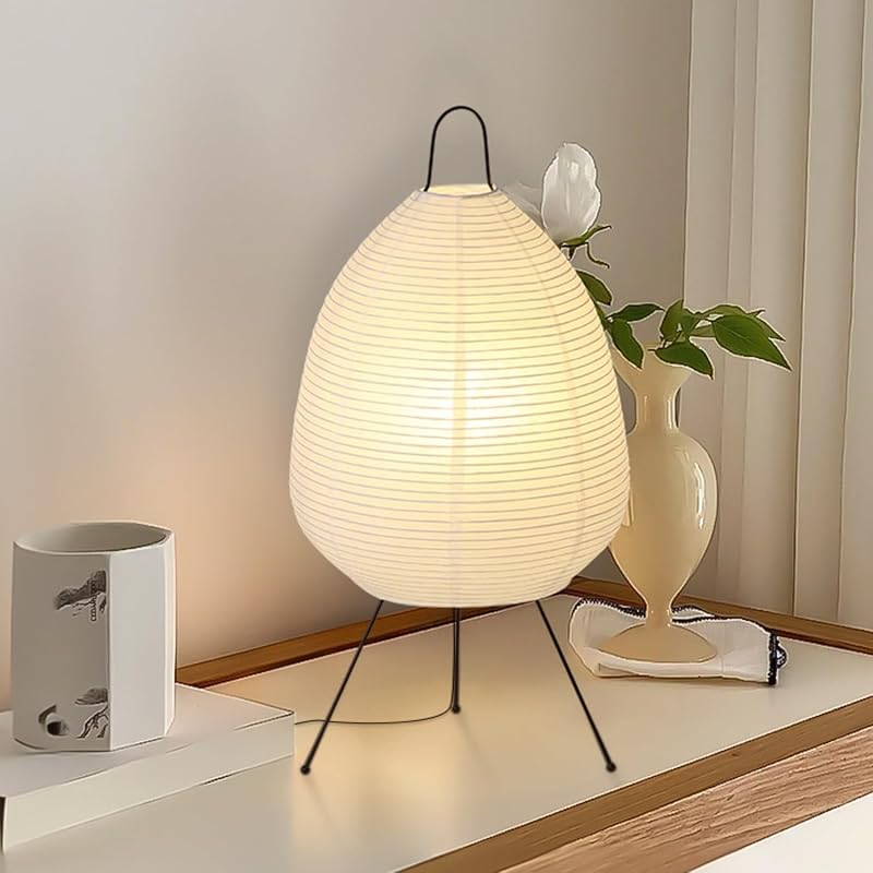 Table Paper Lamp, Paper Floor Lamp Style Design, Paper Lantern Lamp for Bedroom/Living Room/Office Soft Light, Noguchi Lamp for Establishing A Warm