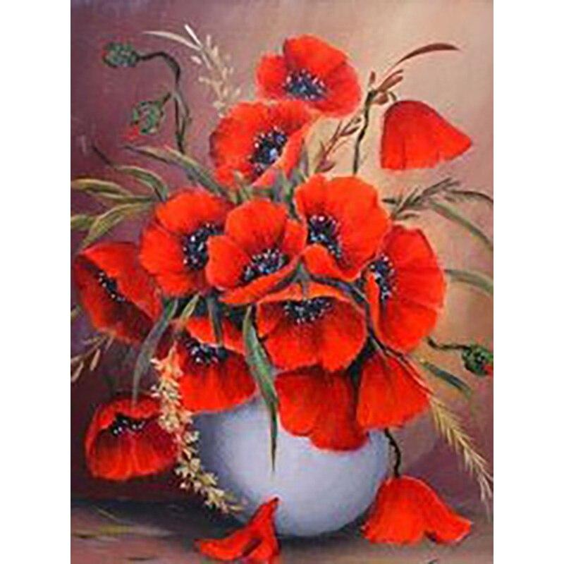 Diy New 5d Painting Diamond Vase Diamond Embroidery Flowers Cross Stitch Full Round Drill Crafts Home Decor Manual Gift