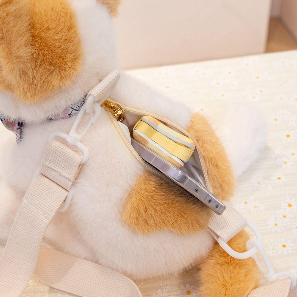 Fluffy Realistic Plush Cat Toys Soft Cat Plush Shoulder Bag Soft Cat Stuffed Toy Children Girl