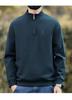 Far infrared insulation/7A antibacterial/cotton blend with mulberry silk and cotton zipper semi high neck men's long sleeved sweatshirt