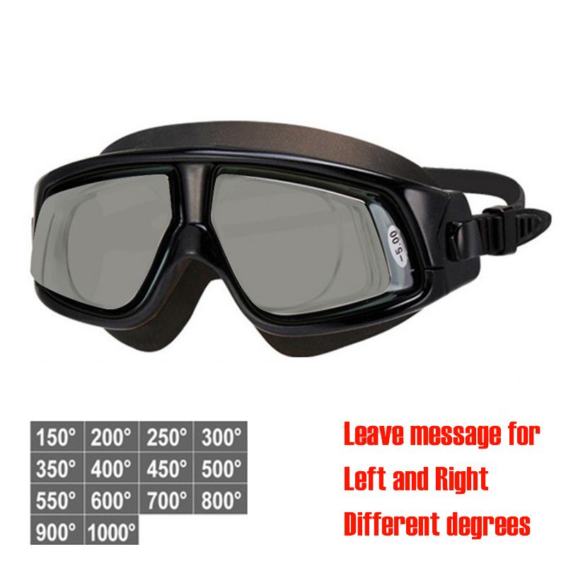 Queshark для взрослых от -1,5 до -10,0 очки для плавания при близорукости силиконовые противотуманные очки для плавания на заказ разные левый и правый глаза