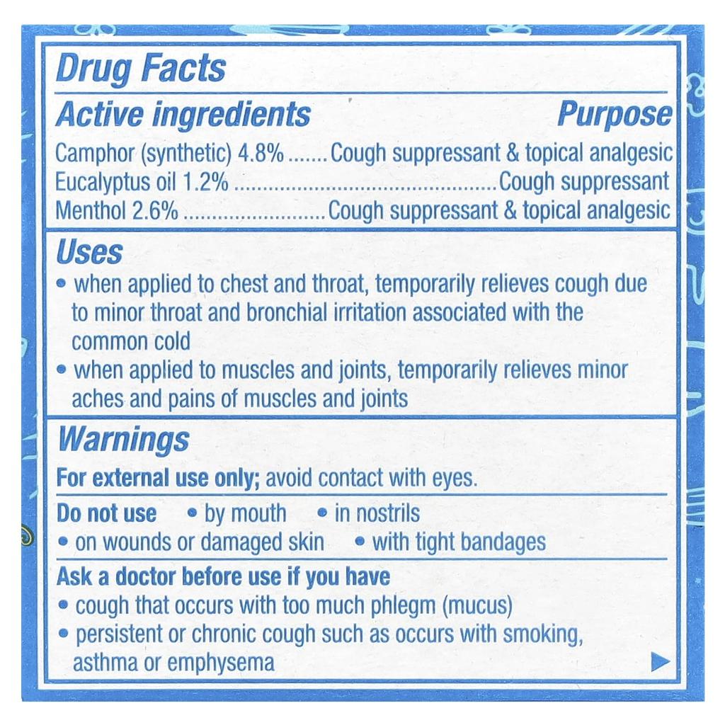 Vaporub™ for Children, Ointment, Cough Suppressant, Ages 2+, 50G (1.76Oz)