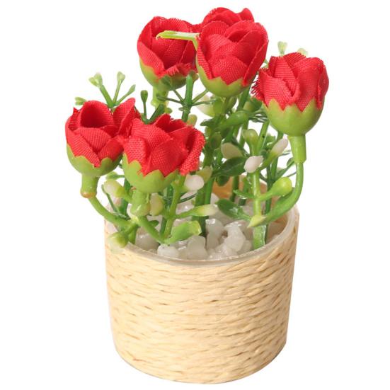 1:6 Нежный Реалистичный Вид Создай Живучесть Компактный Кукольный Домик Цветок В Горшке Модель Ролевые Игры Игрушка Реквизит Для Фотографии Растение