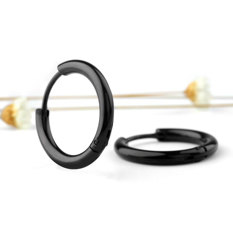 Модные серьги унисекс из титановой стали - корейский простой дизайн из нержавеющей стали, диаметр 2,5 см