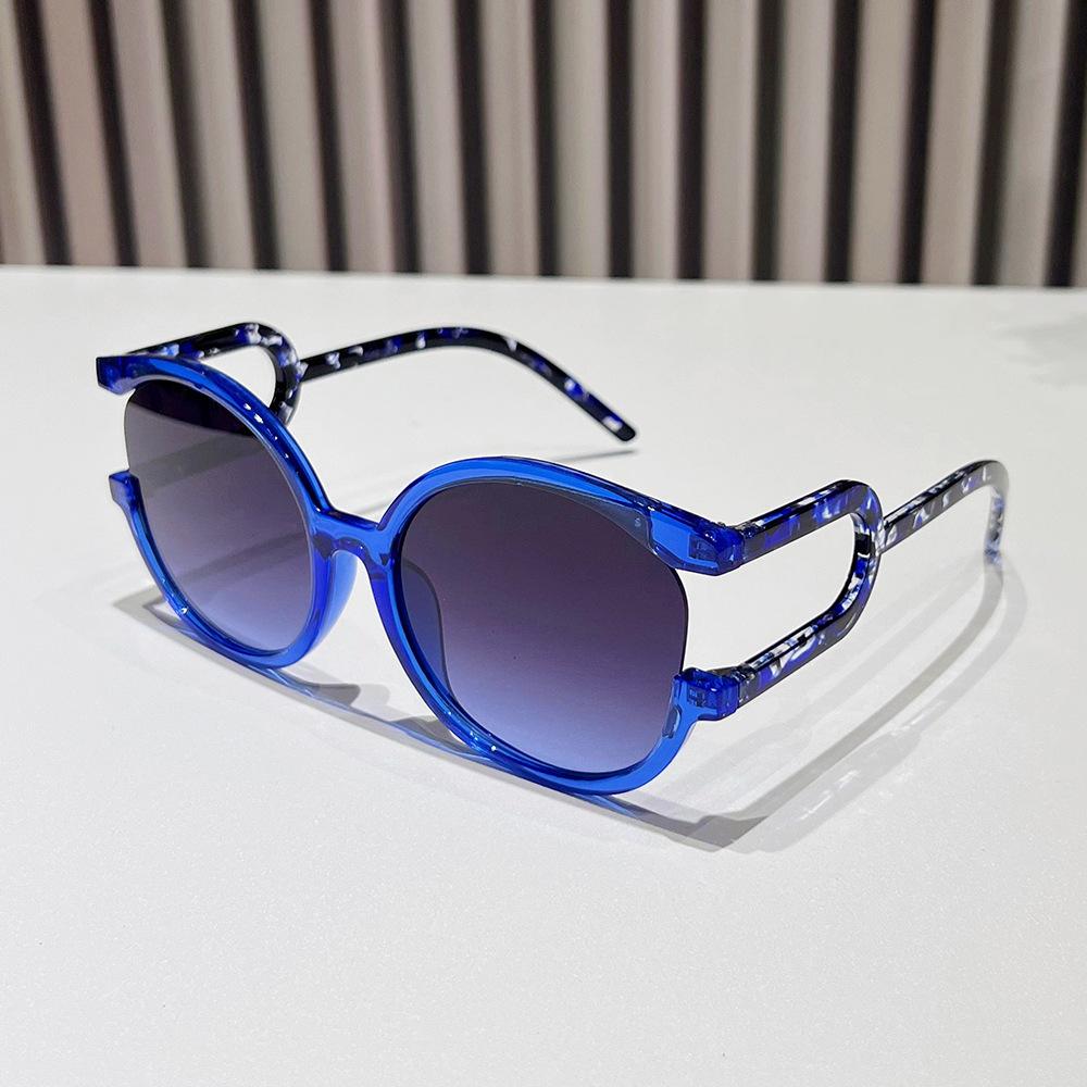 Round large frame personalized YK futuristic elements color sunglasses men's and women's fashion design sunglasses