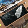 Vintage Black White Angel Wing Large Mouse Pad Non Slip Rubber Desk Mat For Laptop Keyboard Gaming And Stylish Home Computer Use