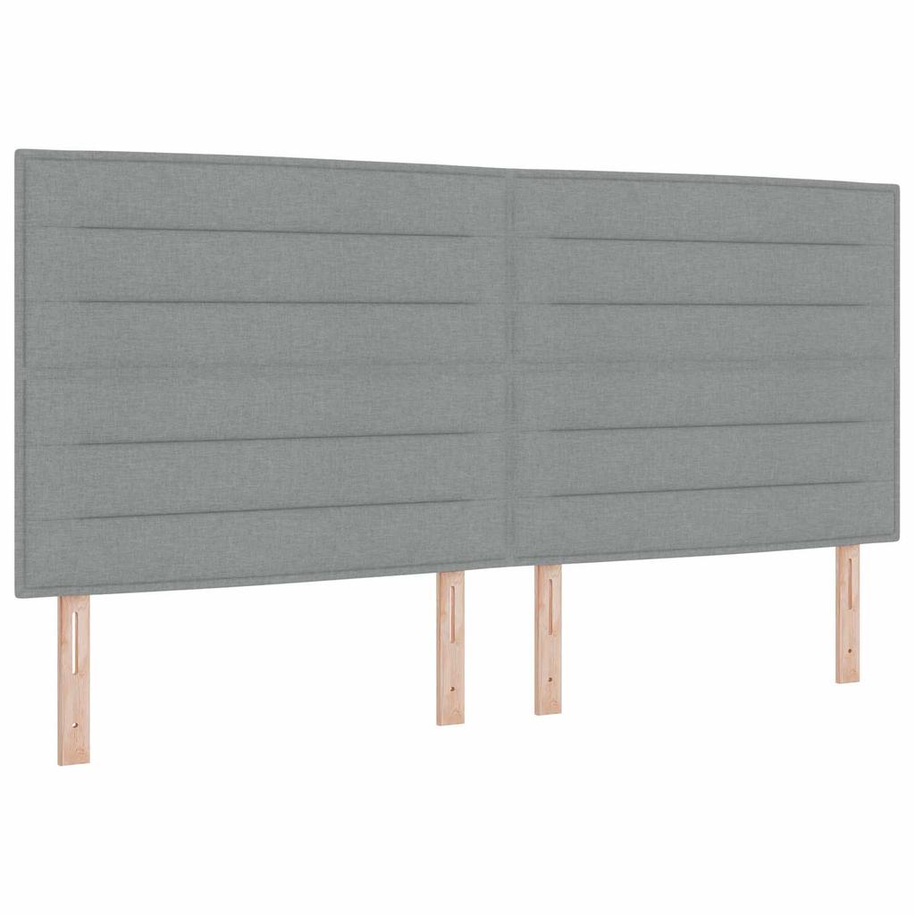 LED Storage Bed with Mattress Light Grey 200 x 200 cm Fabric