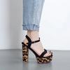 Новые INS Горячие женские модные вечерние туфли на высокой платформе женские босоножки с леопардовым принтом женские на высоком толстом каблуке Zapatos Mujer