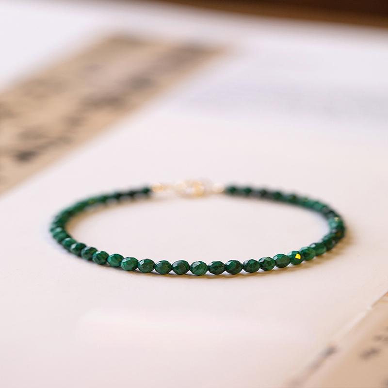 3 мм зеленый малахитовый браслет женский очень тонкий браслет с кристаллами драгоценный камень прекрасный браслет подарок пара ювелирных изделий