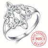 925 стерлингового серебра колдовство кельтские узлы кольца для женщин крест вечности перстни винтажный амулет ювелирные изделия подарок