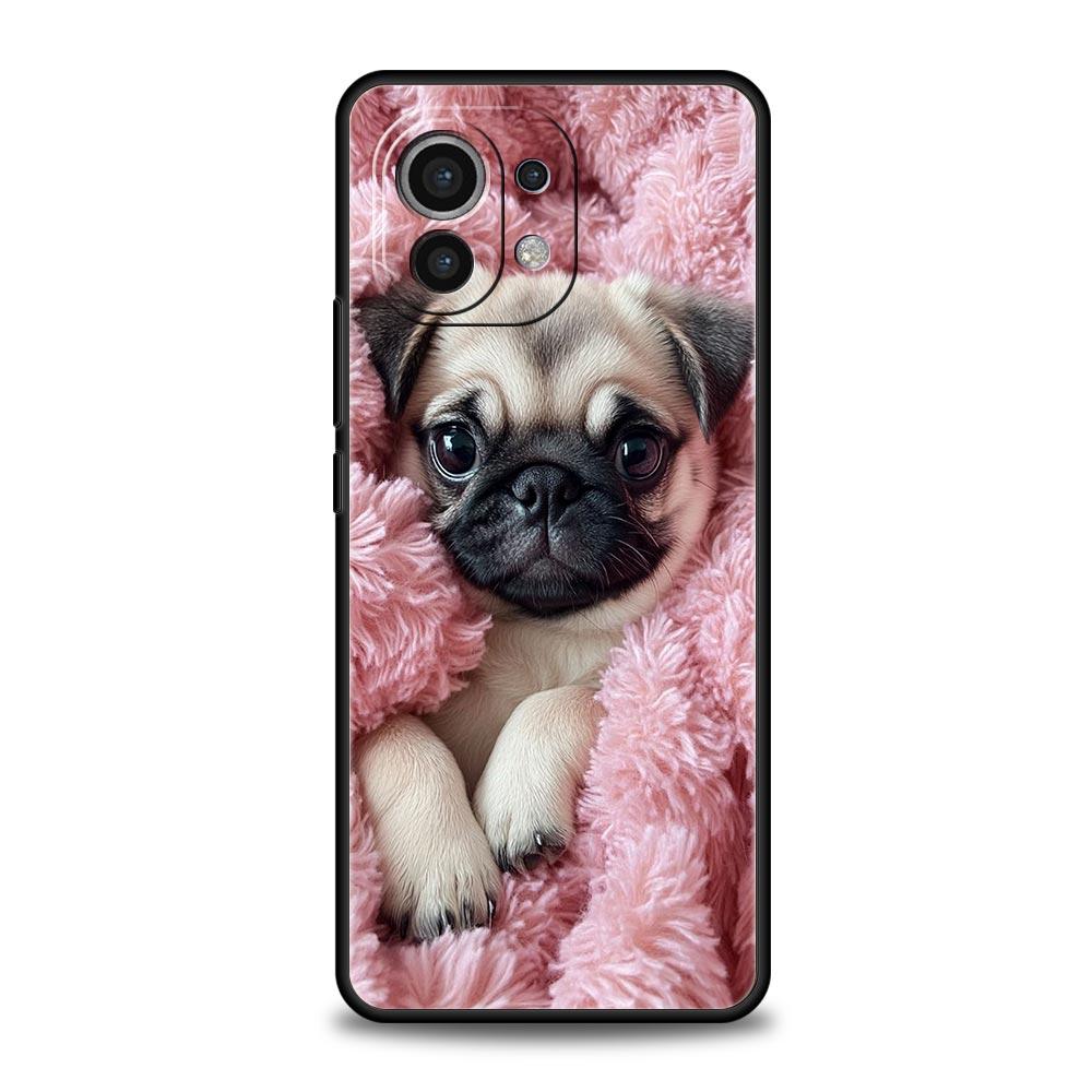 Чехол для телефона для Xiaomi Mi 15 14 14T 13T 12T Pro 12 13 11 Lite 5G 11T X6 X5 Pro Мягкий ТПУ чехол Милый Мопс Собака