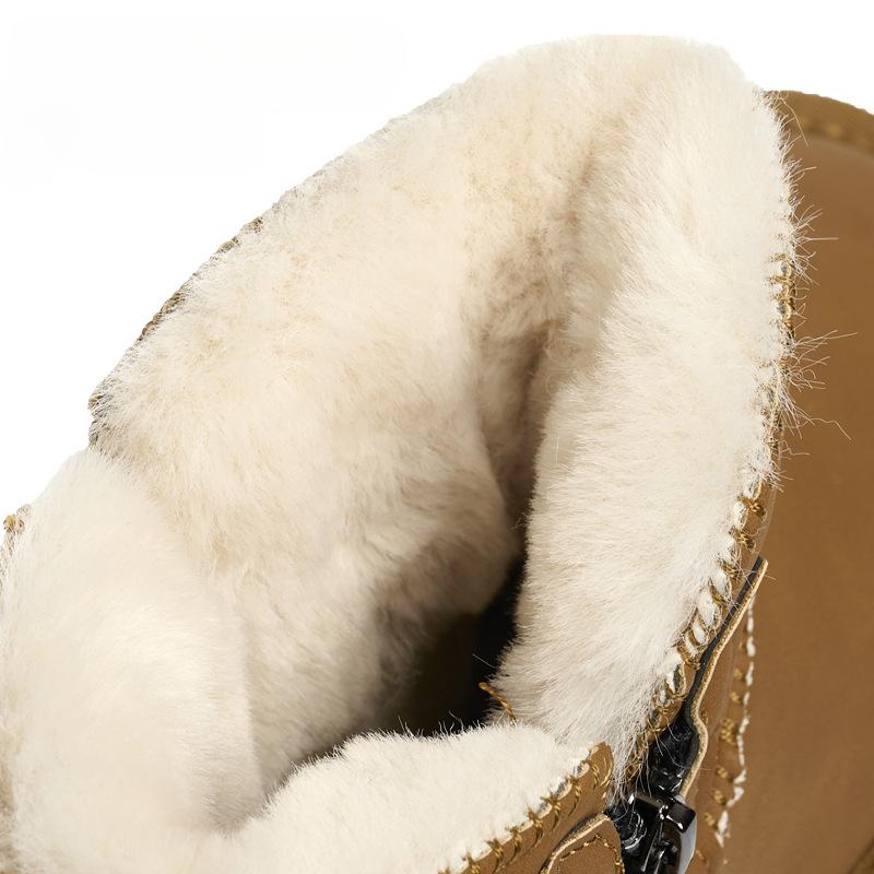 Женские зимние ботинки с боковой молнией, массивной платформой, противоскользящей подкладкой из искусственного меха, полусапожки, женская зимняя теплая удобная прогулочная обувь