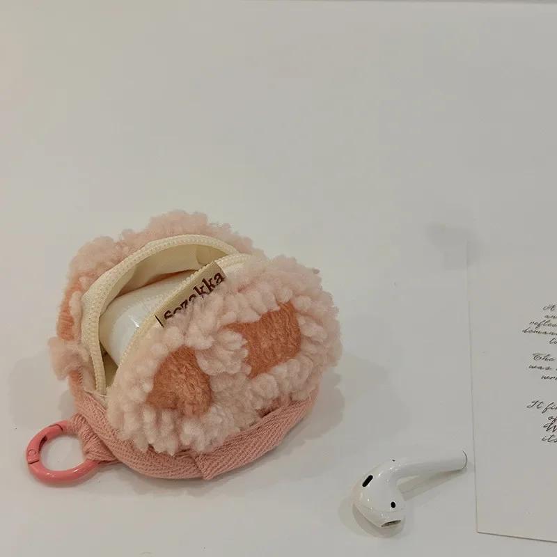 1 шт. Милый чехол для наушников Airpods Huawei Xiaomi Модный однотонный чехол для беспроводных наушников Универсальная портативная милая мини-сумка