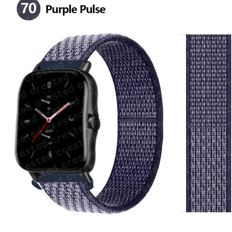 Нейлоновый ремешок 20 мм/22 мм для Amazfit GTS/2/2e/GTS2 Mini/GTR 42 мм/47 мм/GTR2/2e/stratos 2/3, спортивный ремень с петлей, браслет, ремешок Amazfit bip