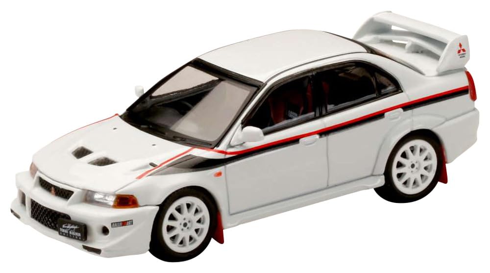 Mitsubishi Lancer GSR Evolution 6 Special Color Package 2000 with Mud Flap Scotia White 1/64 (T.M.E.)