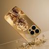 Стеклянный чехол для телефона iPhone 17 11 12 13 14 15 16 Pro Max 15 Plus 17Air 16E с золотым узором льва и золотой металлической краской