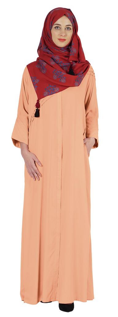 Bimba Islamic Clothes For Women Long Prayer Robe Maxi W Printed Hijab Rayon Abaya Front Button Muslim