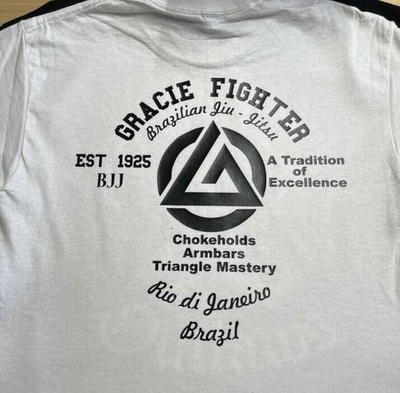 Двусторонняя футболка для бразильского джиу-джитсу Gracie UFC MMA Pride Fighting Fight черная