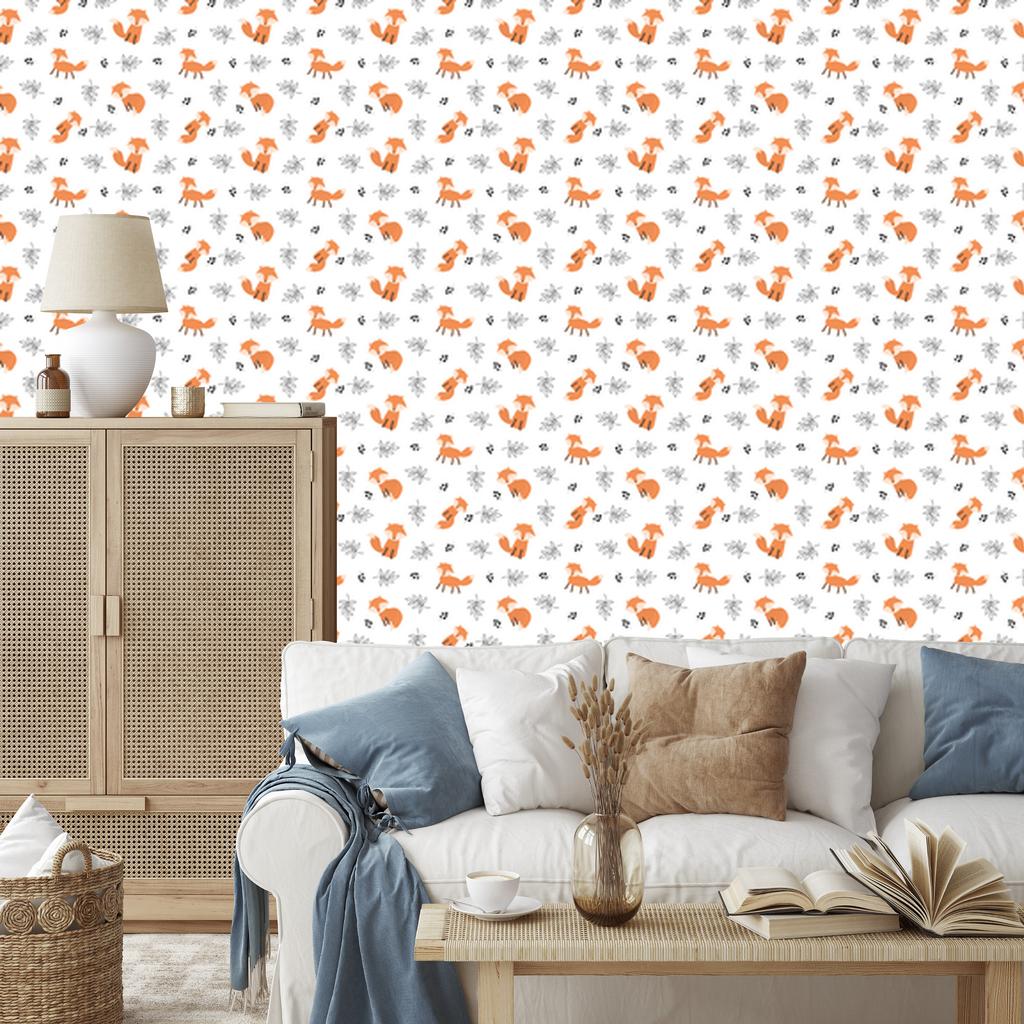Fox White Wallpaper for Living Room and Bedroom 50x1000