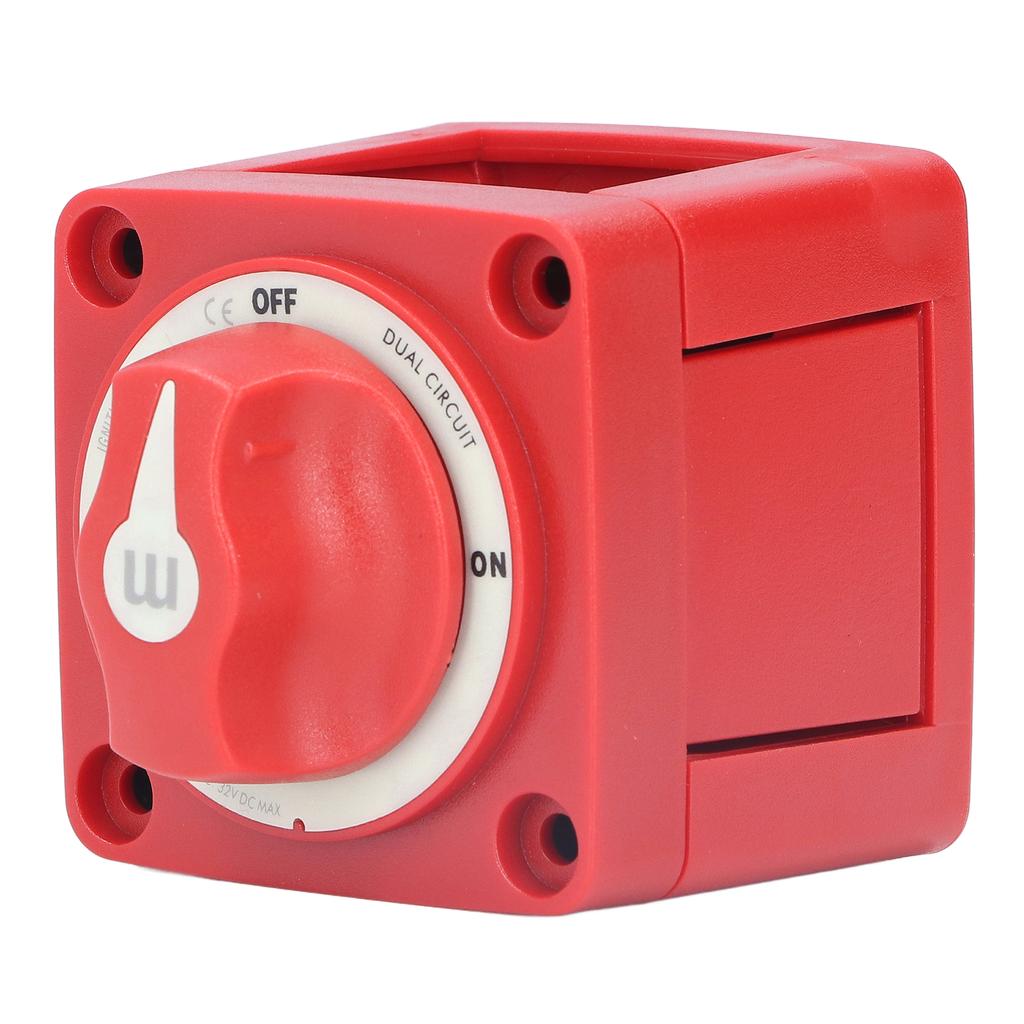 300A Battery Knob Switch Dual Circuit 4 Wires Ignition Protection Removable IP66 Waterproof for Yachts RVs