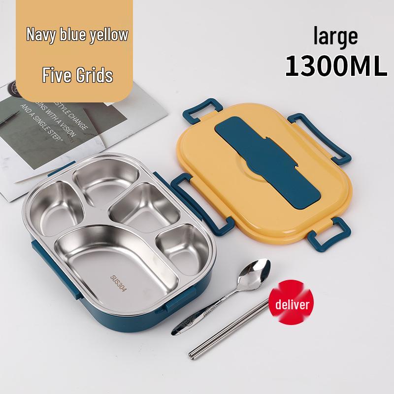 304 Stainless Steel Insulated Bento Lunch Box with Lid - Student & Office Style, Microwave Safe, Deep Compartment Design