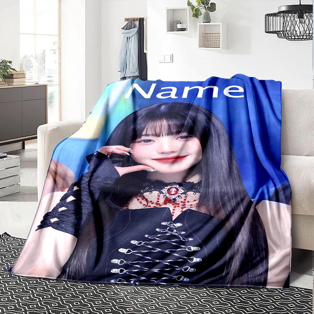 Customiz Name Personality Wonyoung Blanket Soft &Warm Sofa Office Bed Travel Lunch Break Blanket, Gift Suitable All Seasons