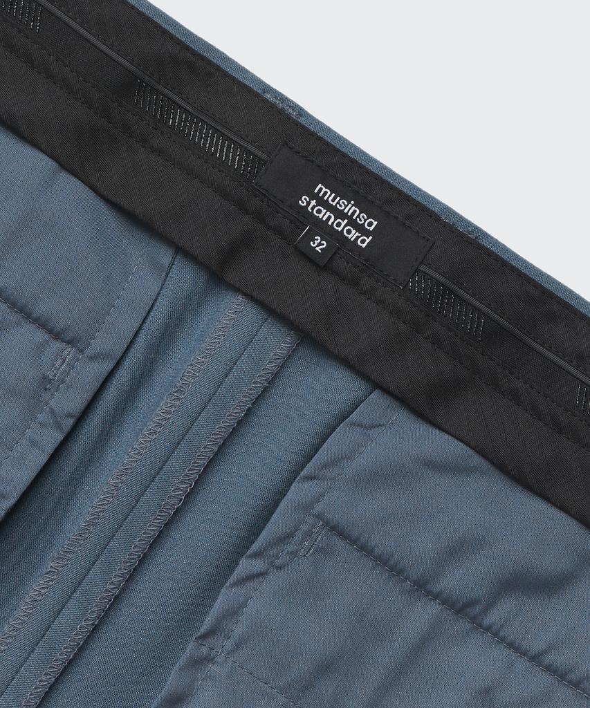 MUSINSA STANDARD Tapered Hidden Banding Crop Slacks [Dusty Blue]