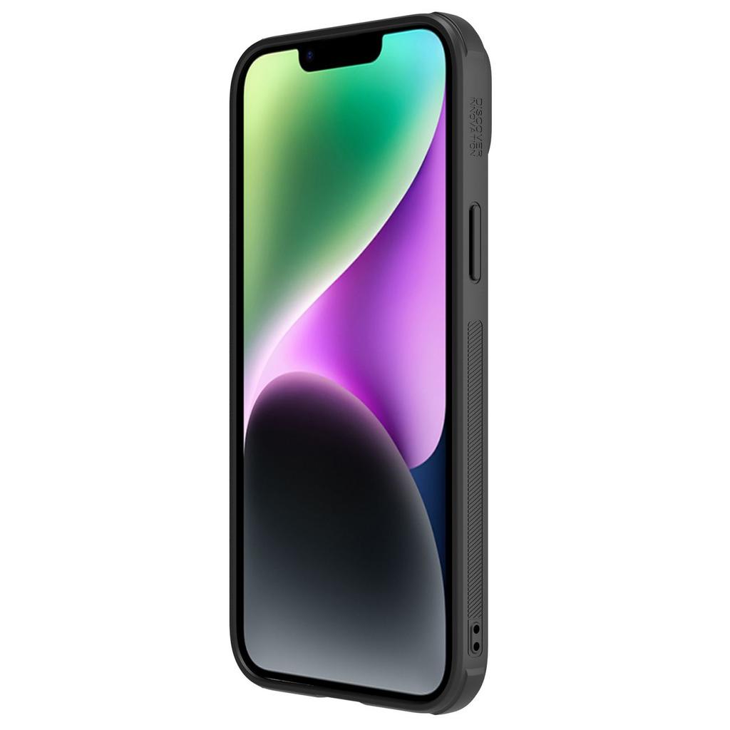 Чехол Nillkin CamShield S Leather для iPhone 14 - черный с крышкой камеры