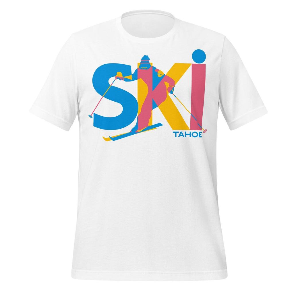 Lake Tahoe Ski T-Shirt, Retro Style (Unisex S-XXL)