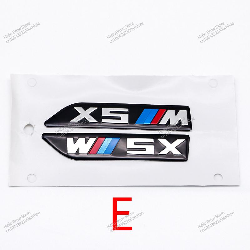 2Pcs Premium Fender Side Badge Emblem for BMW M Power X1 X2 X3 X4 X5 X6 Glossy Black Sticker Logo 6.8cm 8.4cm Car Styling Decor HG5