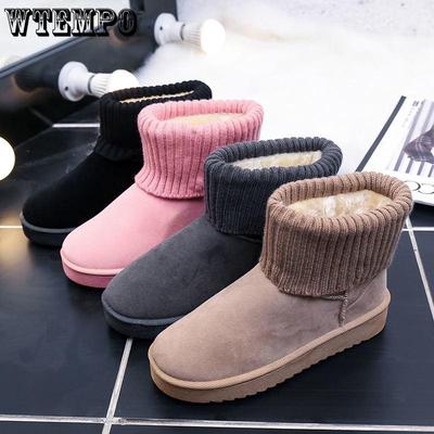 Толстые женские ботинки, зимняя плюшевая женская обувь, противолыжные ботинки, теплая хлопковая обувь, бархатная обувь