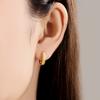 Original S925 Silver Zircon Gold Lining Vintage Hoop Earrings for Women Birthday Party Wedding Gift Jewellery