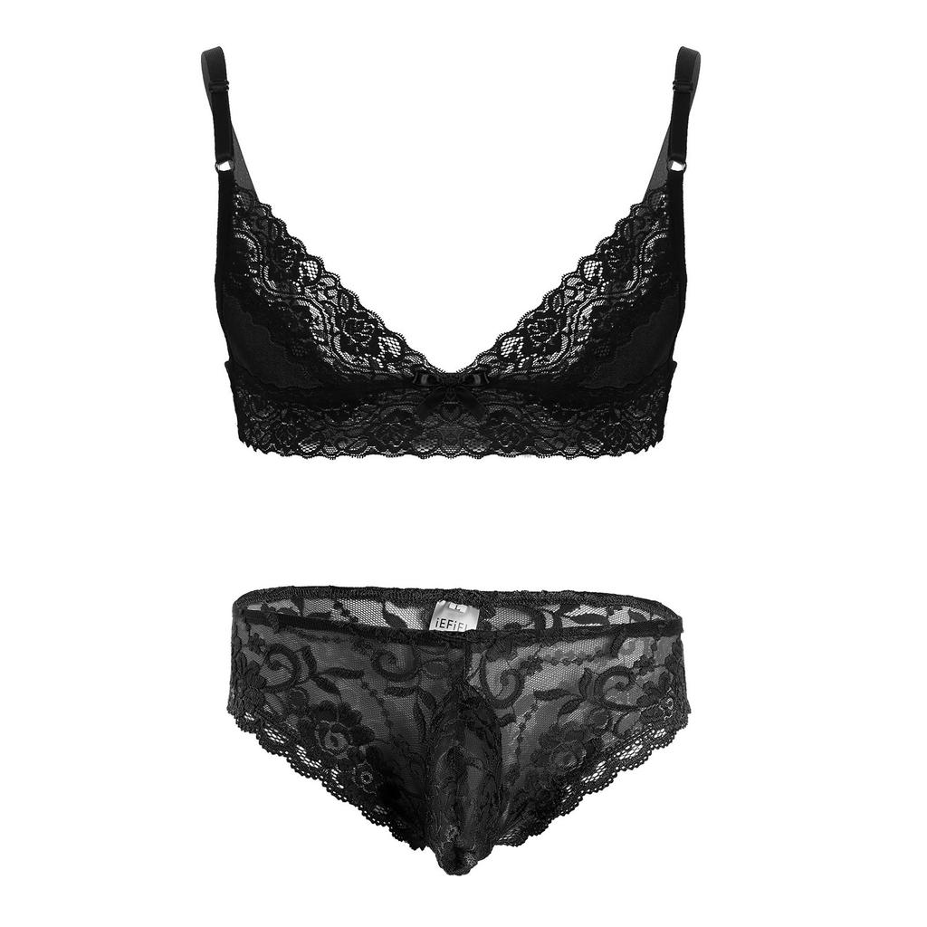 Мужской комплект нижнего белья Sissy, регулируемые бретели, бюстгальтер, топ с трусами, нижнее белье для сна, одежда для сна