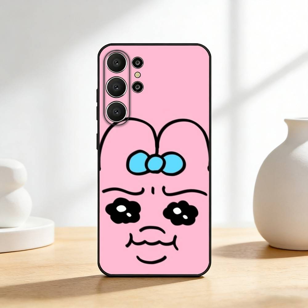 O-Opanchu Милый U-Usagi Чехол для телефона Samsung S26,S25,24,23,22,30,21,10,9,Ultra,Plus,Lite,FE Мягкий Черный Чехол