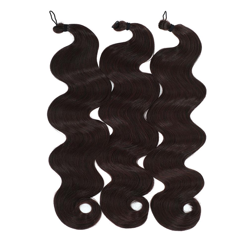 26Inch Body Wave Crochet Hair 300g Synthetic Wavy Hair Brown 27/30/613 Ombre Blonde Ombre Grey Natural Braiding Hair Extensions