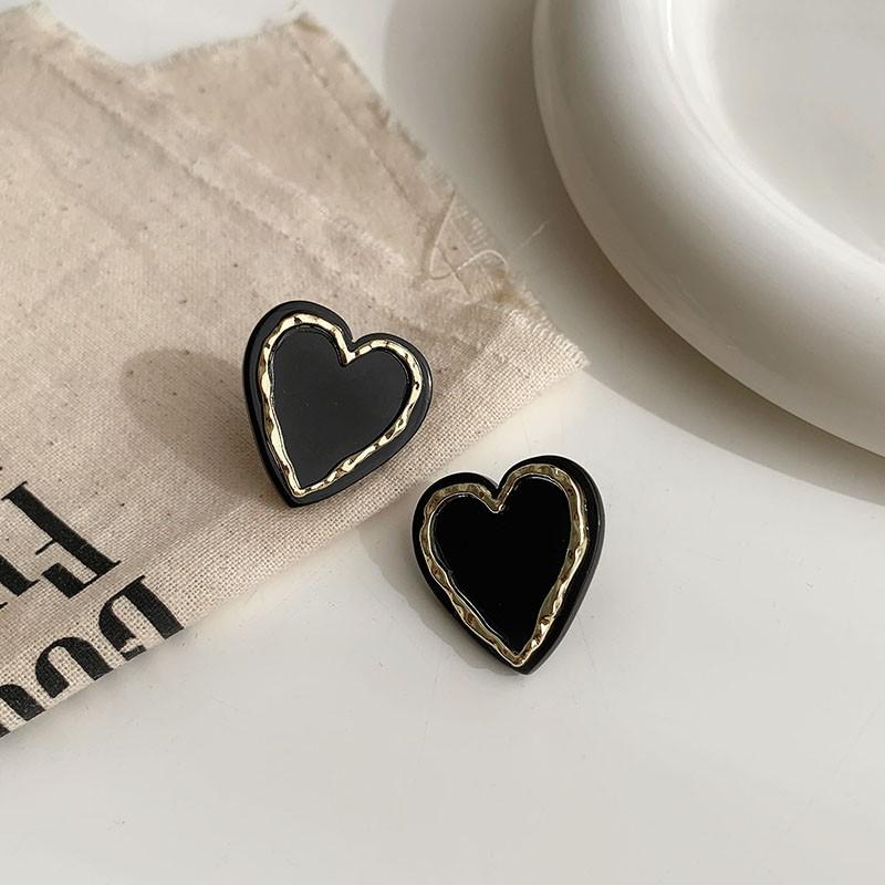 Корейские ретро серьги-пусеты в черно-белую клетку: Уникальный и простой стиль