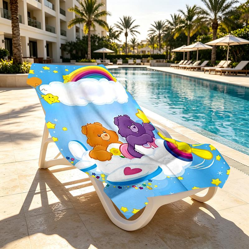 Care Bears Print Beach Towel Design, Soft, Lightweight. for Home Bathroom, Spa, Pool, Yoga, Surfing, Camping, Gift for Family, Friend