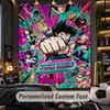 Personalized Wall Tapestry,My Hero Academia Custom Printed Name, Fabric Wall Art For Indoor Room Backdrop