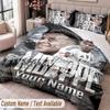 Kylian Mbappe Printed Bedding Set Custom Name Text 1 Duvet Cover 2 Pillowcases For Bedroom