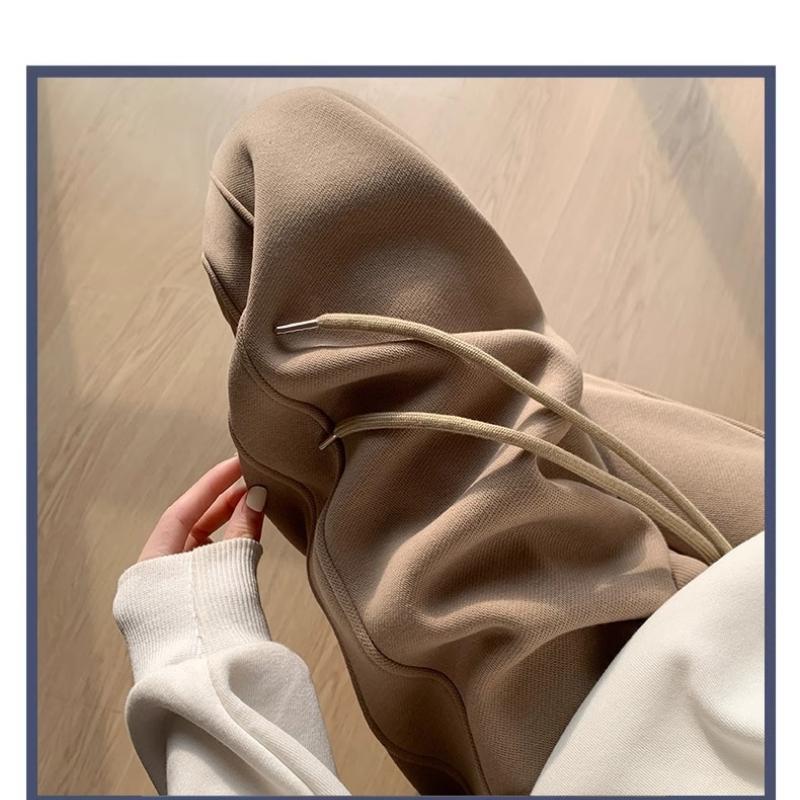 Брюки-бананы с заплатками сбоку, модные спортивные зимние спортивные штаны, толстые плюшевые трикотажные брюки, свободные повседневные джоггеры, женская мода