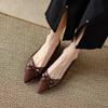 Temperament Model~ Pointed Bow Shallow Mouth Single Shoes Women's Spring New Retro Thick Heel Shoes
