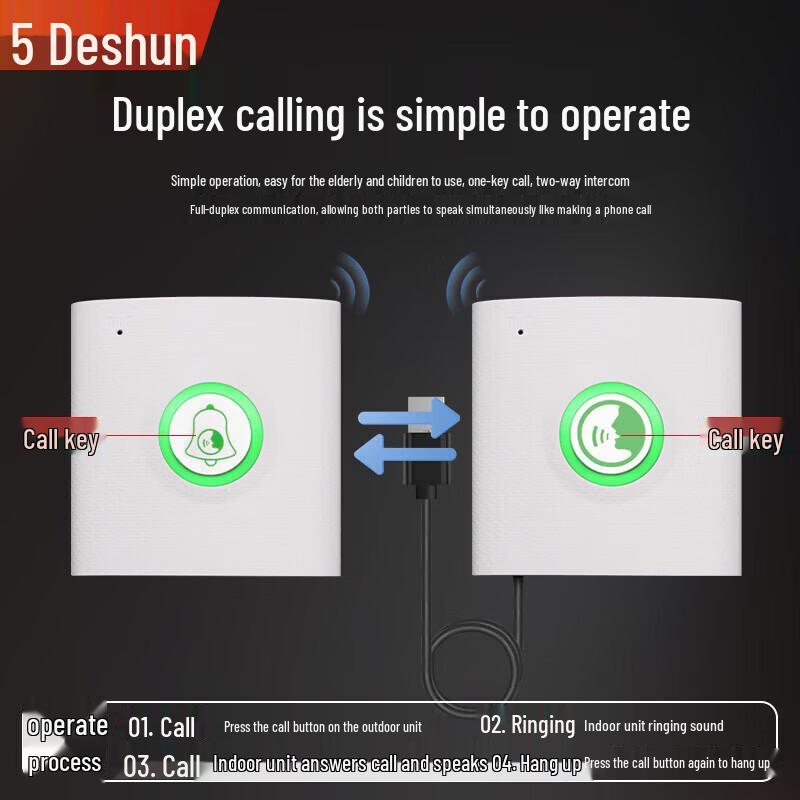 DESHUN H9A Wireless Two-Way Intercom Doorbell System